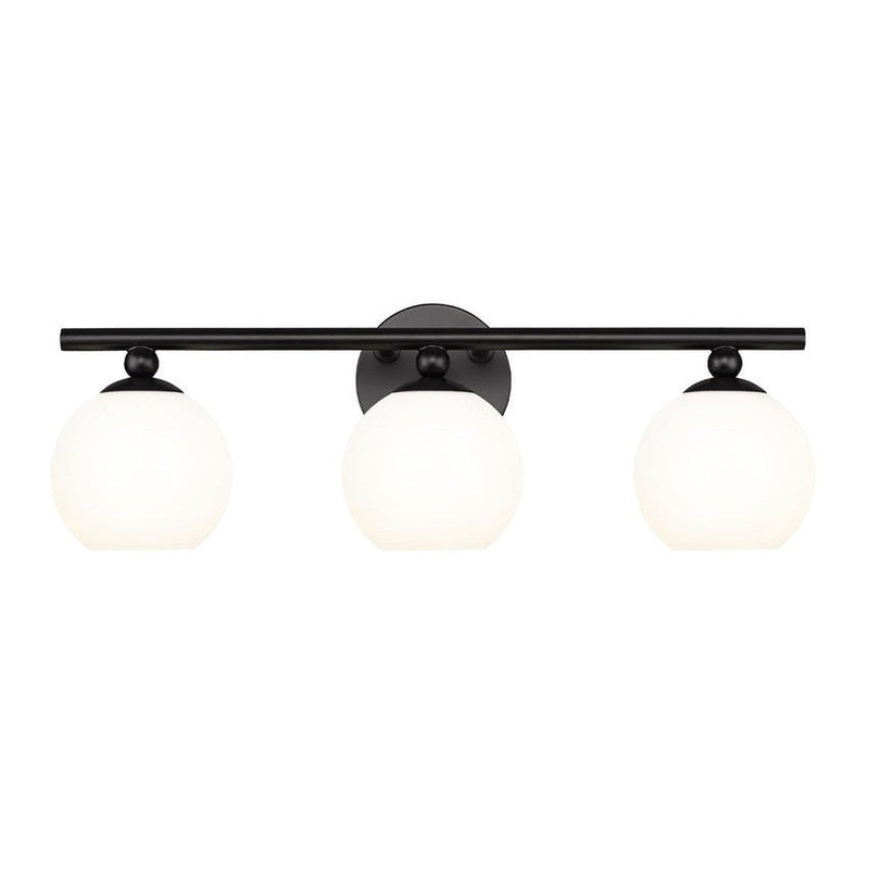 Z-Lite Neoma 22" 3-Light Matte Black and Opal Etched Glass Shade Vanity Light