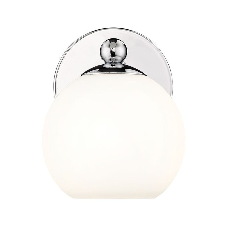 Z-Lite Neoma 5" 1-Light Chrome and Opal Etched Glass Shade Wall Sconce