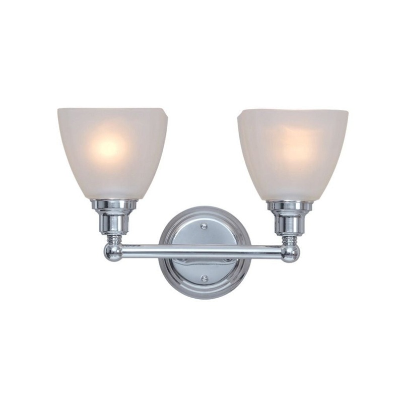 Craftmade Bradley 15" 2-Light Chrome Vanity Light With White Frosted Glass Shades
