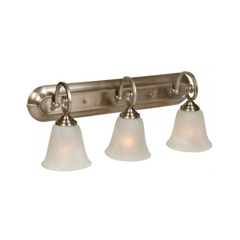 Craftmade Cecilia 24" 3-Light Brushed Polished Nickel Vanity Light With Alabaster Glass Shades