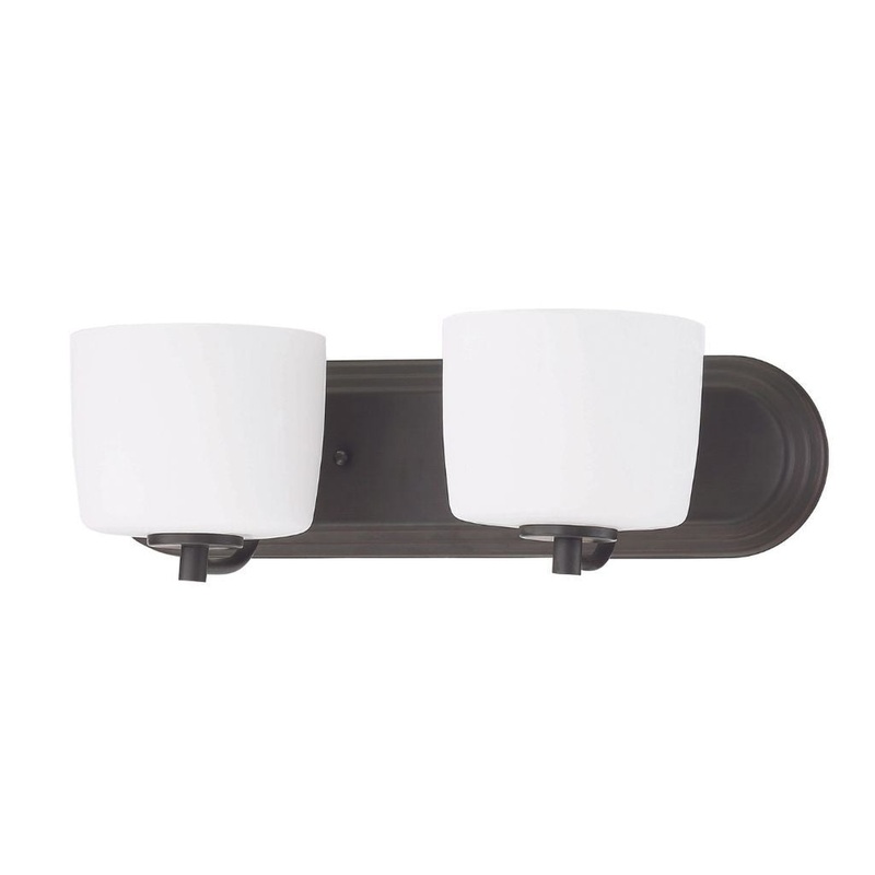 Craftmade Clarendon 18" 2-Light Aged Brushed Bronze Vanity Light With White Opal Glass Shades
