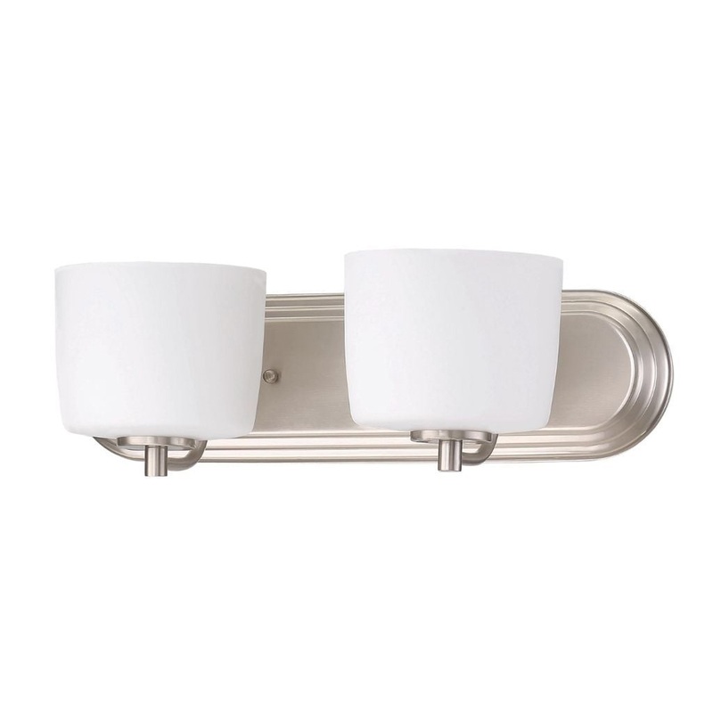 Craftmade Clarendon 18" 2-Light Brushed Polished Nickel Vanity Light With White Opal Glass Shades