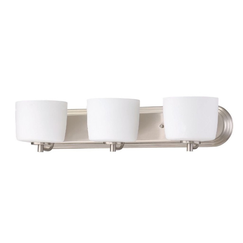 Craftmade Clarendon 24" 3-Light Brushed Polished Nickel Vanity Light With White Opal Glass Shades