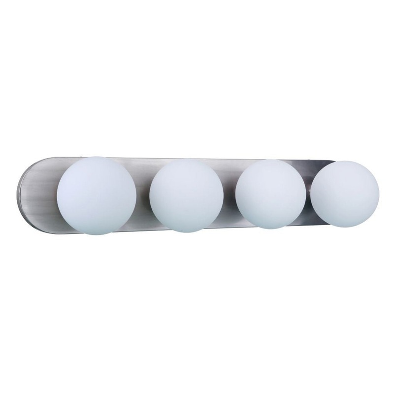 Craftmade Dotti 32" 4-Light Brushed Polished Nickel Vanity Light With White Opal Glass Shades