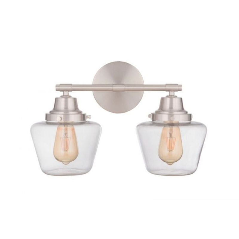 Craftmade Essex 18" 2-Light Brushed Polished Nickel Vanity Light With Clear Glass Shades