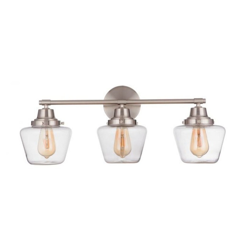 Craftmade Essex 28" 3-Light Brushed Polished Nickel Vanity Light With Clear Glass Shades