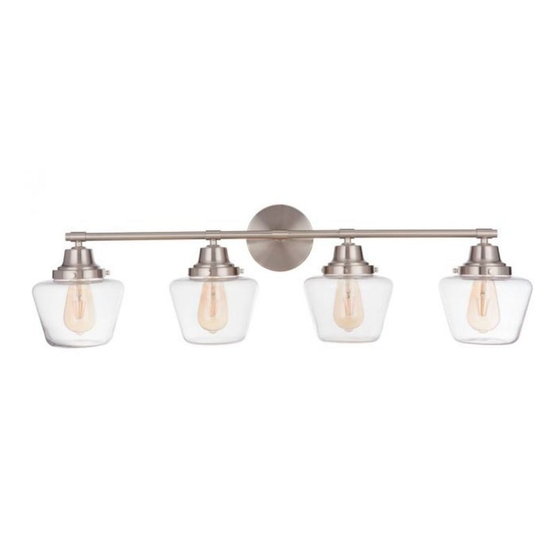 Craftmade Essex 38" 4-Light Brushed Polished Nickel Vanity Light With Clear Glass Shades