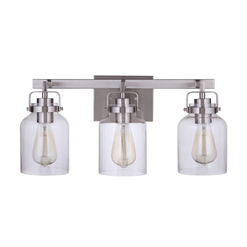 Craftmade Foxwood 21" 3-Light Brushed Polished Nickel Vanity Light With Clear Glass Shades