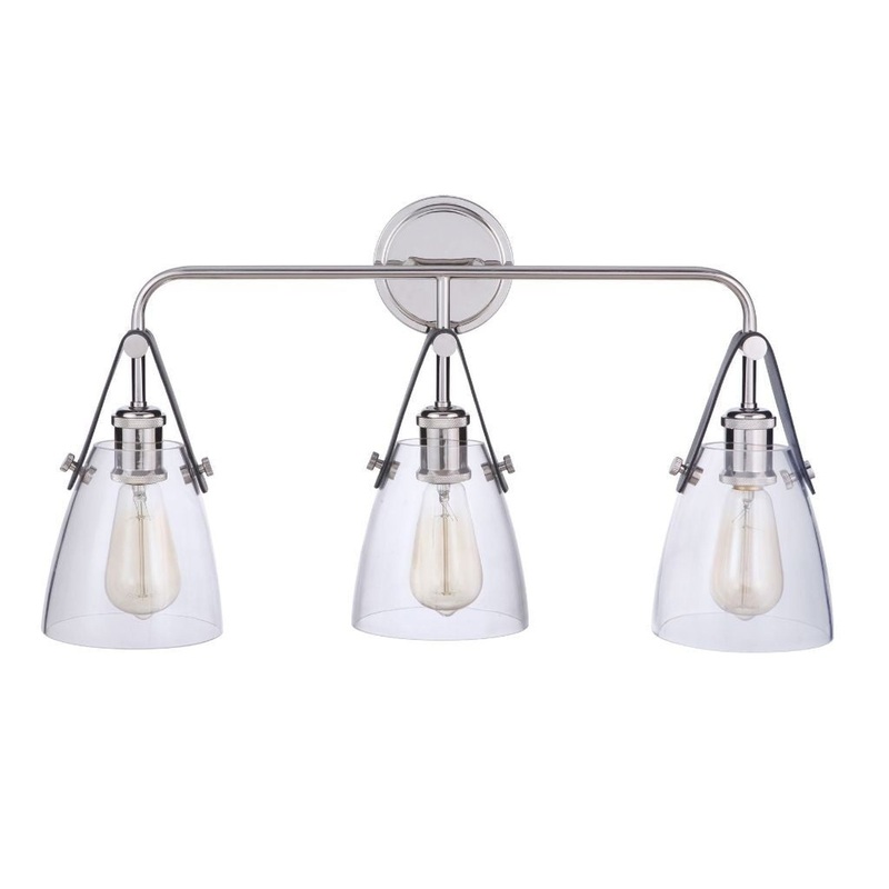 Craftmade Hagen 26" 3-Light Polished Nickel Vanity Light With Clear Glass Shades
