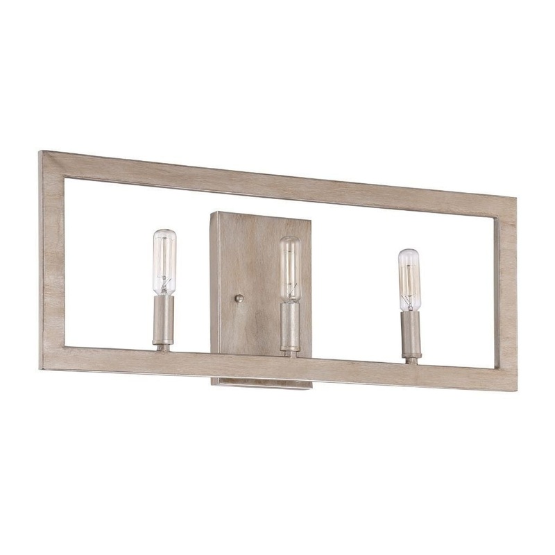 Craftmade Portrait 23" 3-Light Gold Twilight Candle-Style Vanity Light With Rectangular Open Frame Shade