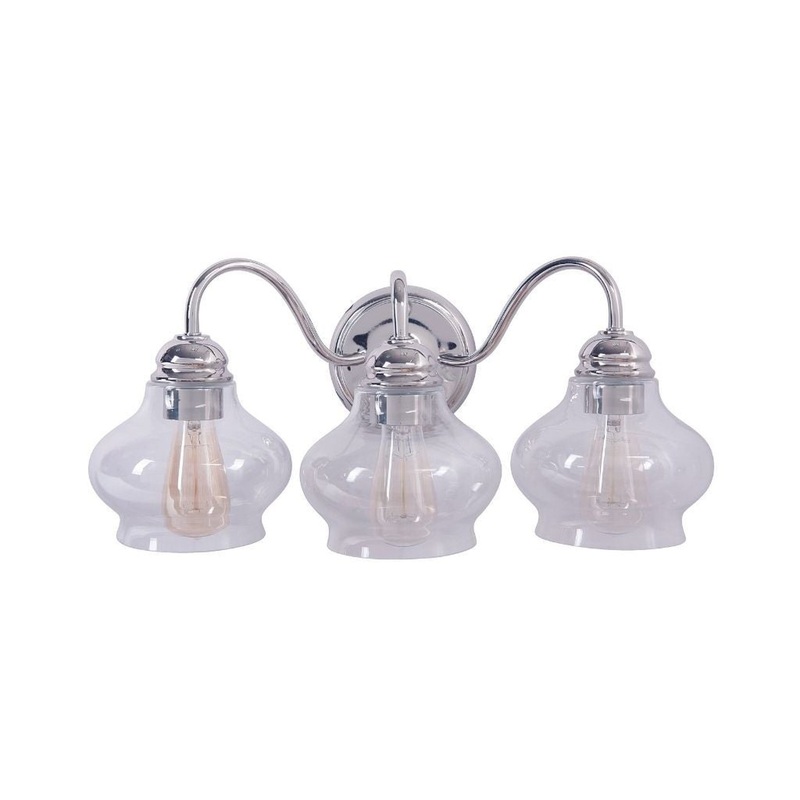 Craftmade Yorktown 20" 3-Light Polished Nickel Vanity Light With Antique Clear Glass Shades
