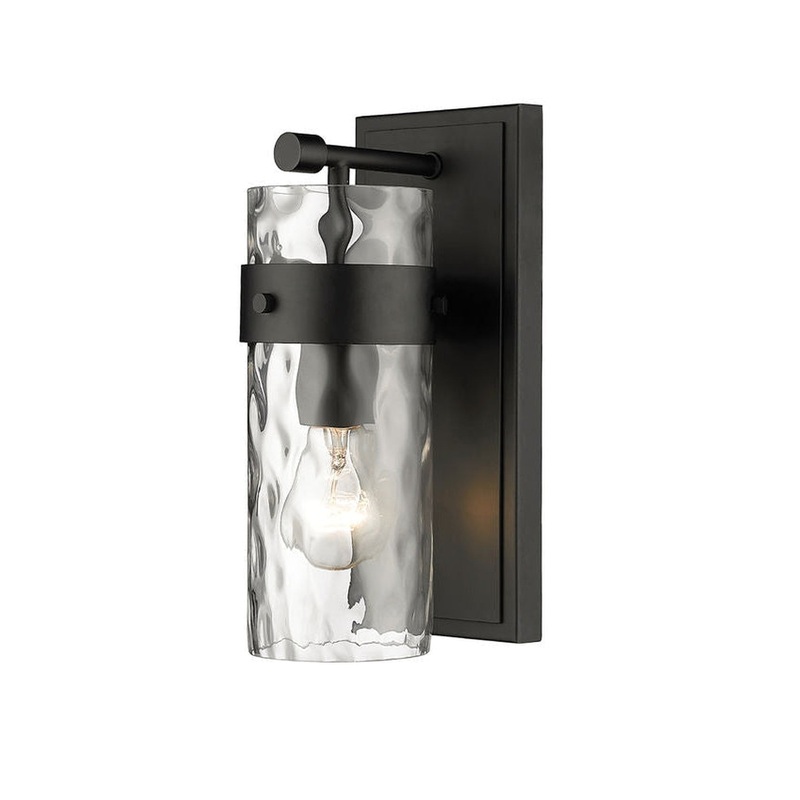 Z-Lite Fontaine 5" 1-Light Matte Black Vanity Light With Clear Glass Shade