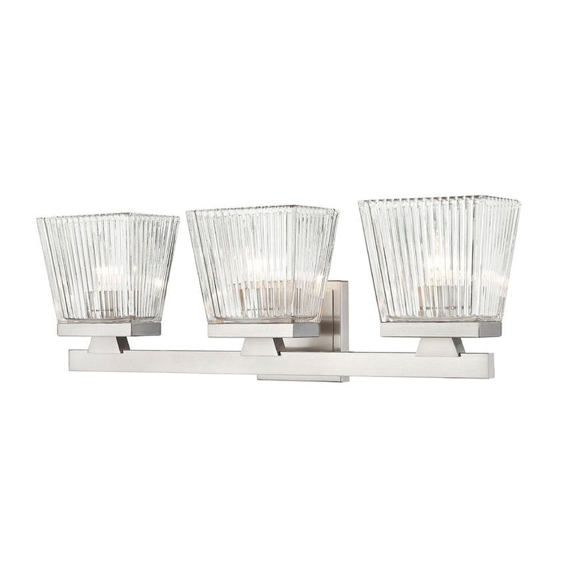 Z-Lite Astor 23" 3-Light Brushed Nickel Vanity Light With Clear Glass Shade