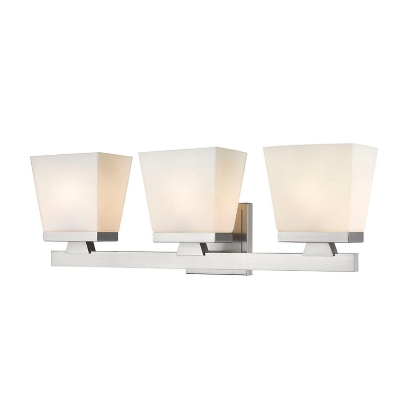 Z-Lite Astor 23" 3-Light Brushed Nickel Vanity Light With Etched Opal Glass Shade