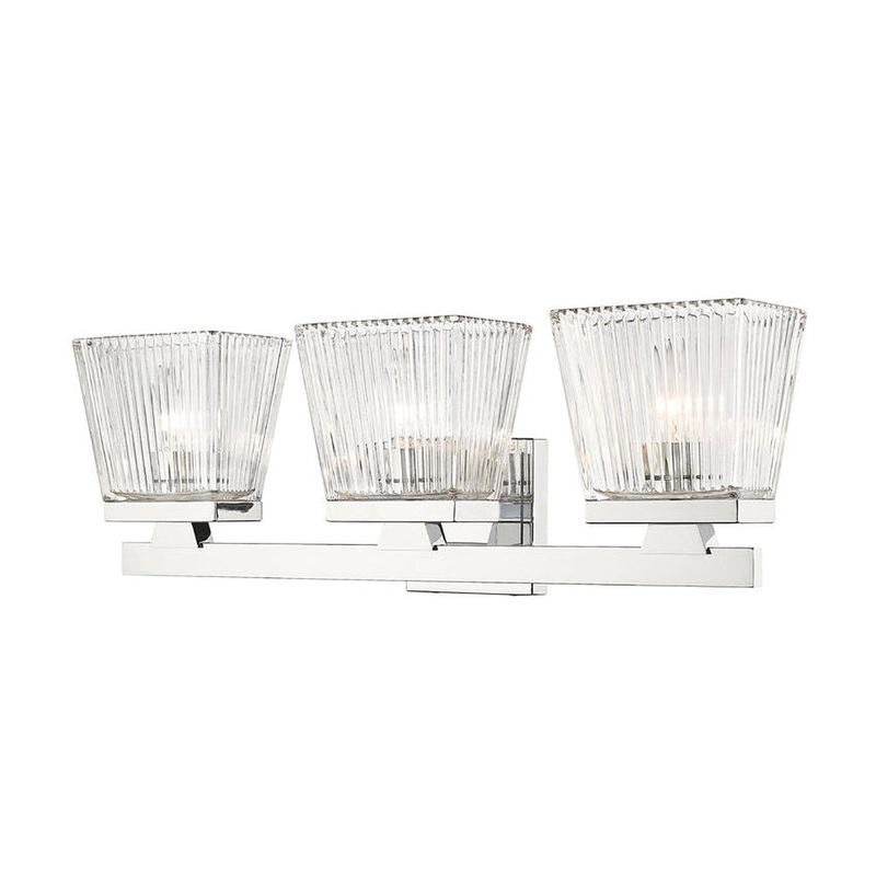 Z-Lite Astor 23" 3-Light Chrome Vanity Light With Clear Glass Shade