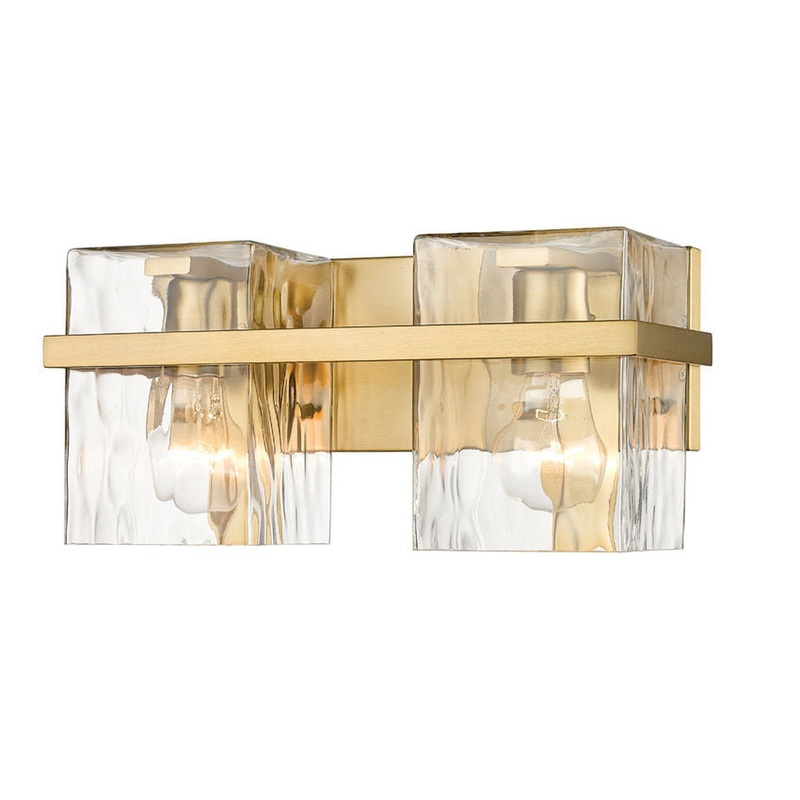 Z-Lite Bennington 14" 2-Light Modern Gold Vanity Light With Clear Glass Shade