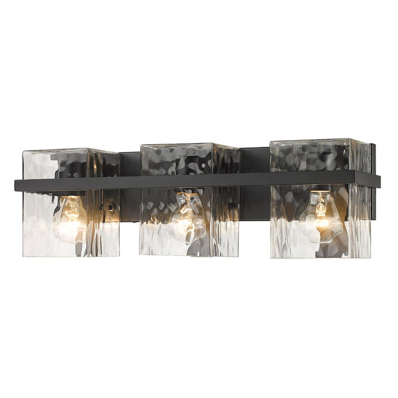 Z-Lite Bennington 22" 3-Light Matte Black Vanity Light With Clear Glass Shade