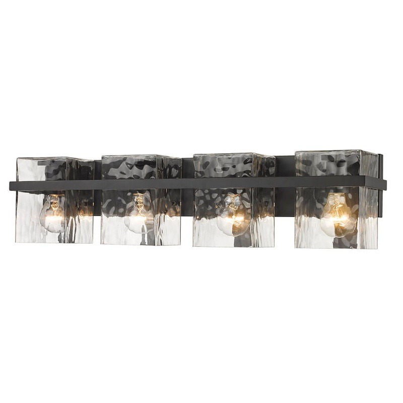 Z-Lite Bennington 29" 4-Light Matte Black Vanity Light With Clear Glass Shade