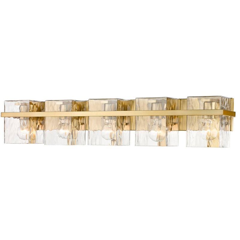 Z-Lite Bennington 36" 5-Light Modern Gold Vanity Light With Clear Glass Shade