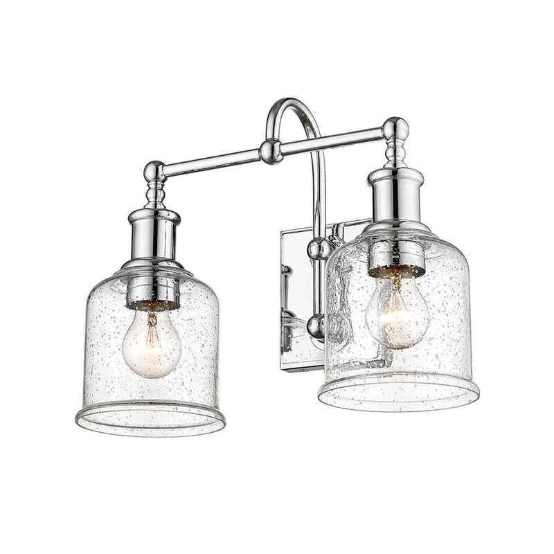 Z-Lite Bryant 16" 2-Light Chrome Vanity Light With Clear Seedy Glass Shade