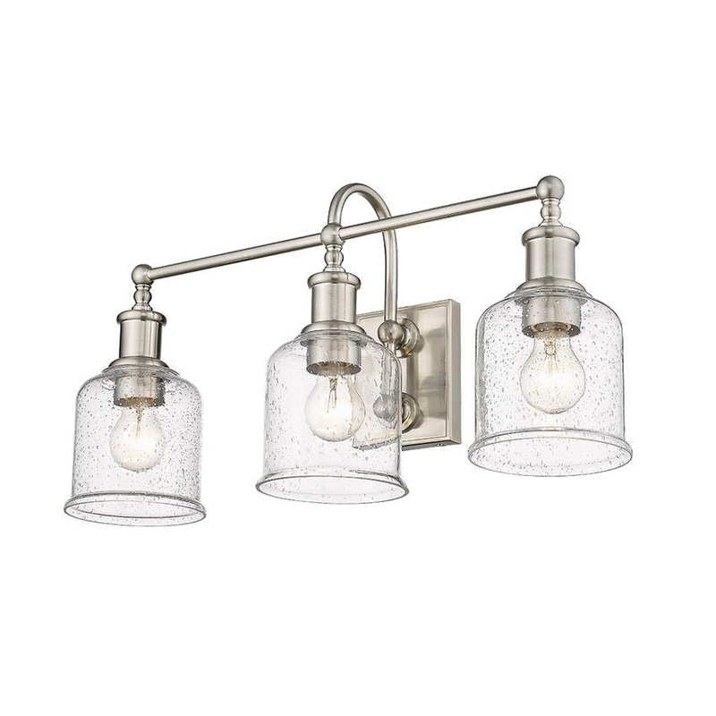 Z-Lite Bryant 24" 3-Light Brushed Nickel Vanity Light With Clear Seedy Glass Shade