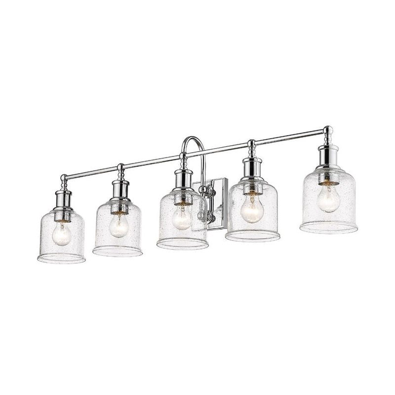 Z-Lite Bryant 41" 5-Light Chrome Vanity Light With Clear Seedy Glass Shade