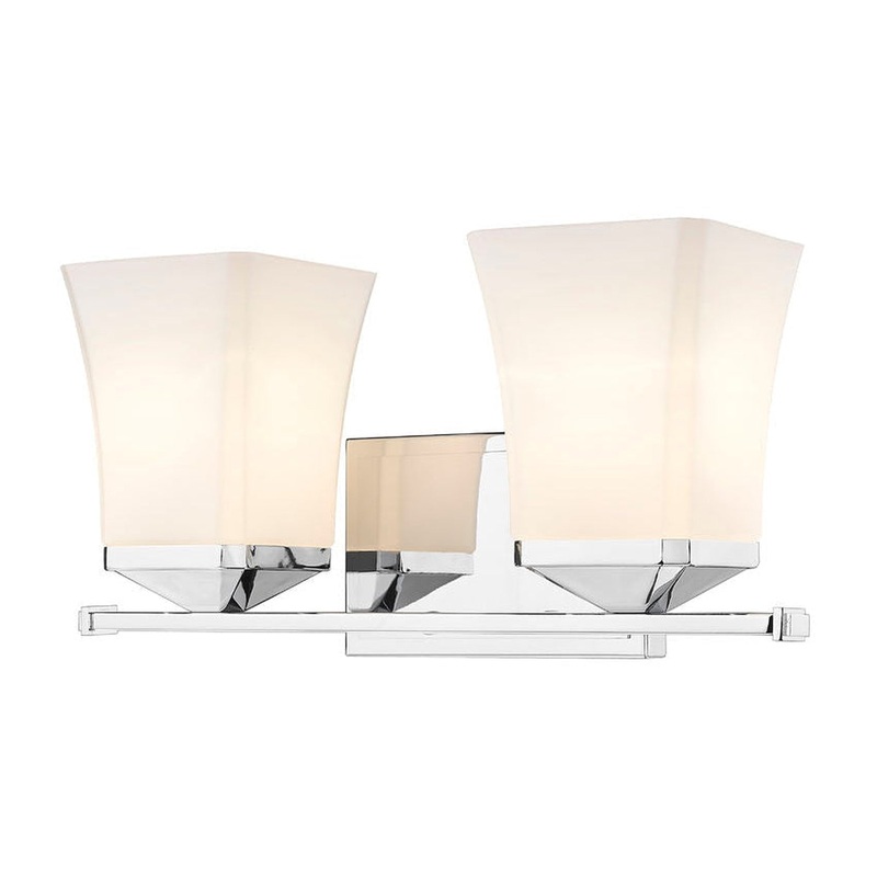 Z-Lite Darcy 16" 2-Light Chrome Vanity Light With Etched Opal Glass Shade