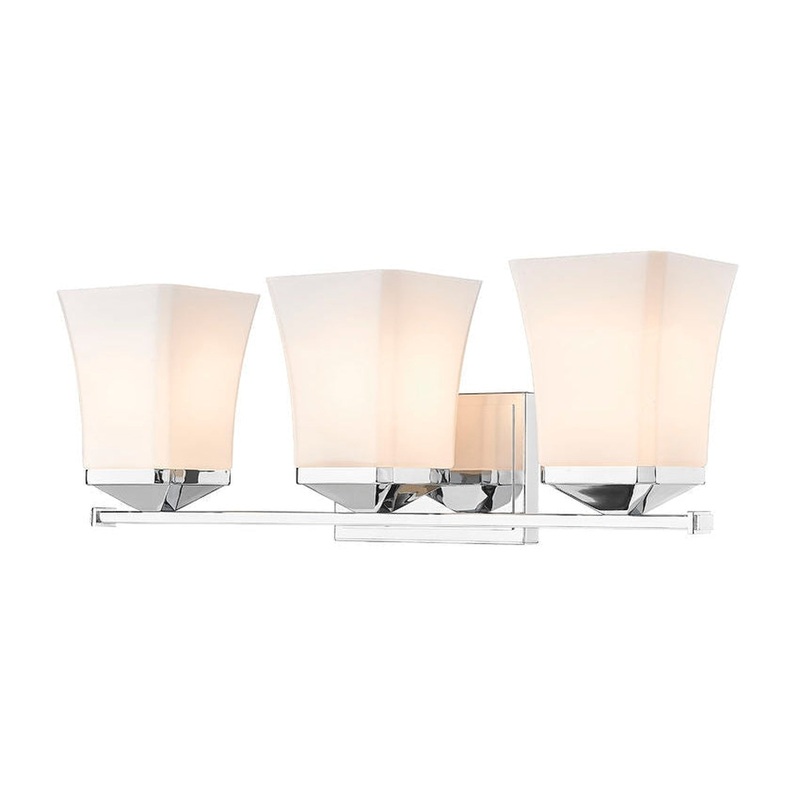 Z-Lite Darcy 22" 3-Light Chrome Vanity Light With Etched Opal Glass Shade