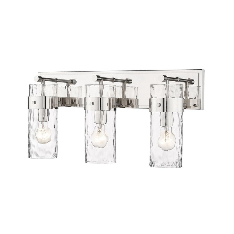 Z-Lite Fontaine 24" 3-Light Polished Nickel Vanity Light With Clear Glass Shade