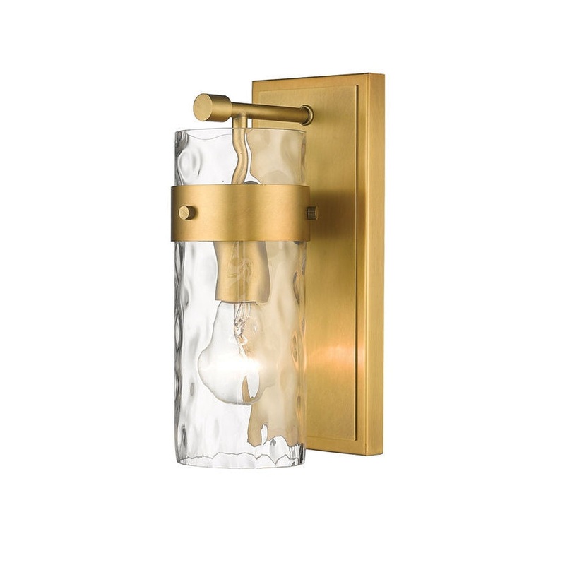 Z-Lite Fontaine 5" 1-Light Rubbed Brass Vanity Light With Clear Glass Shade