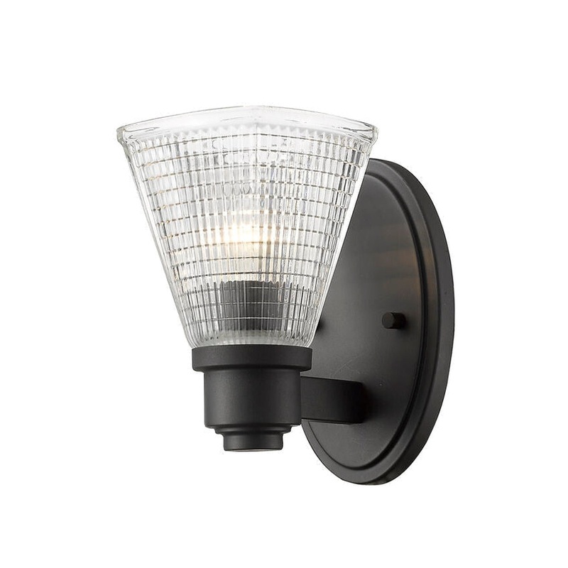 Z-Lite Intrepid 5" 1-Light Bronze Wall Sconce With Clear Glass Shade