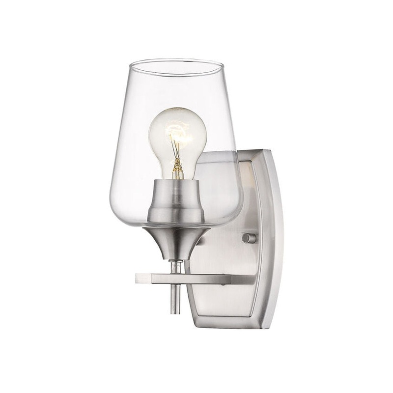 Z-Lite Joliet 5" 1-Light Brushed Nickel Wall Sconce With Clear Glass Shade