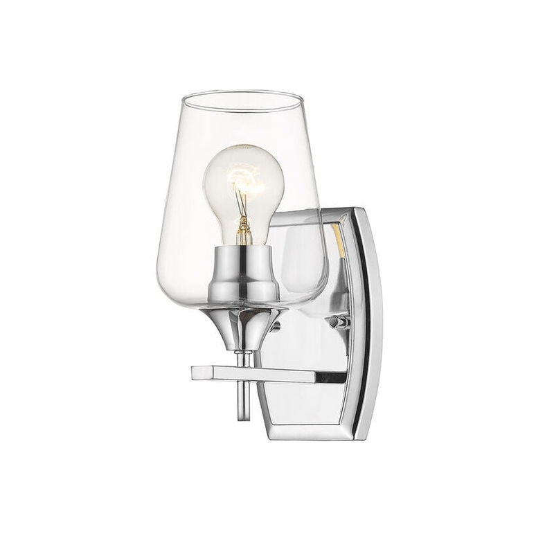 Z-Lite Joliet 5" 1-Light Chrome Wall Sconce With Clear Glass Shade