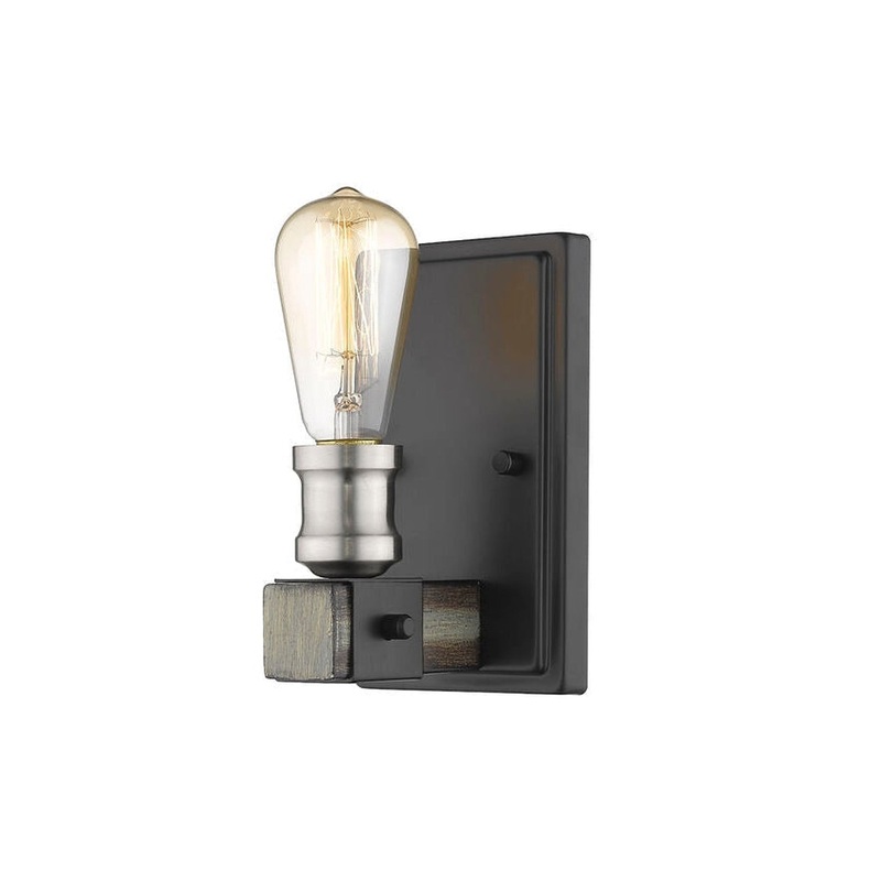 Z-Lite Kirkland 5" 1-Light Ashen Barnboard Wall Sconce