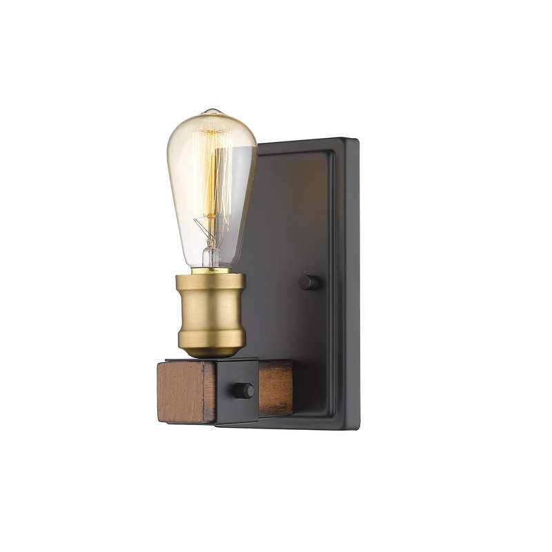 Z-Lite Kirkland 5" 1-Light Rustic Mahogany Wall Sconce