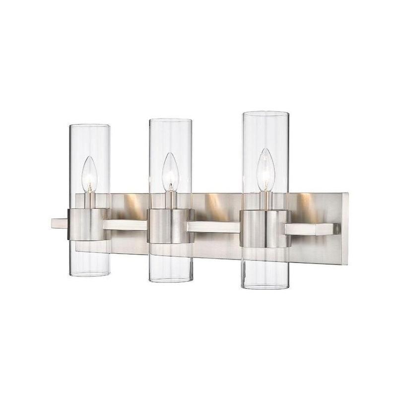 Z-Lite Lawson 25" 3-Light Brushed Nickel Vanity Light With Clear Glass Shade