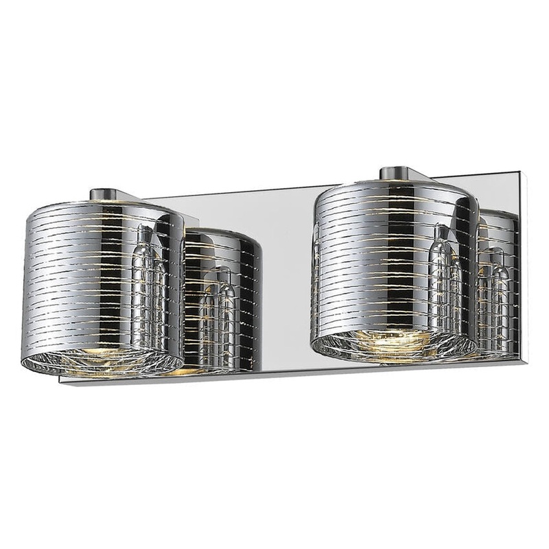 Z-Lite Sempter 13" 2-Light LED Chrome Vanity Light With Chrome Glass Shade