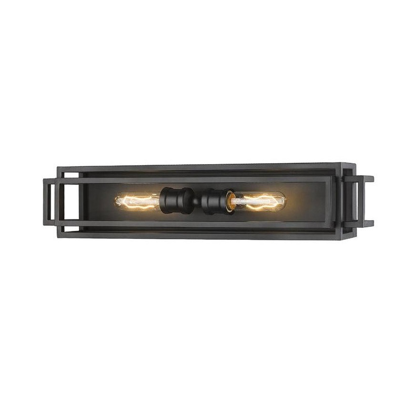 Z-Lite Titania 24" 2-Light Matte Black Vanity Light