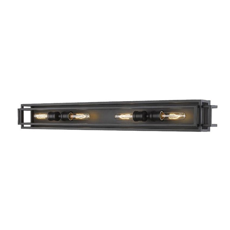 Z-Lite Titania 40" 4-Light Matte Black Vanity Light