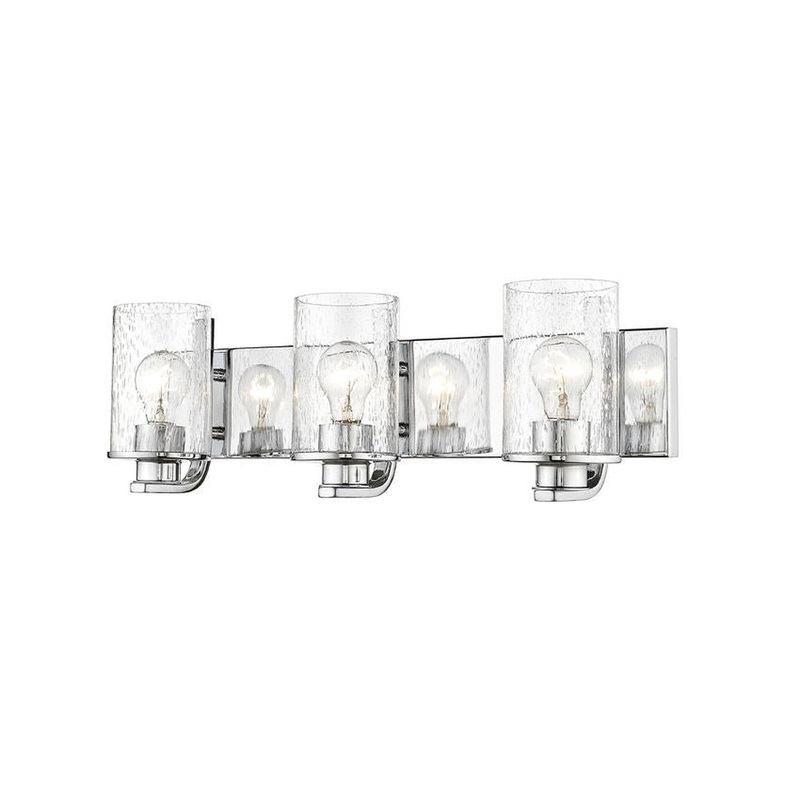 Z-Lite Beckett 23" 3-Light Chrome Vanity Light With Clear Seedy Glass Shade