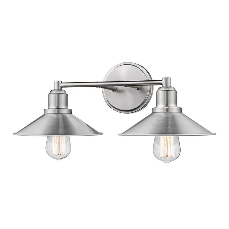 Z-Lite Casa 18" 2-Light Brushed Nickel Vanity Light With Brushed Nickel Steel Shade
