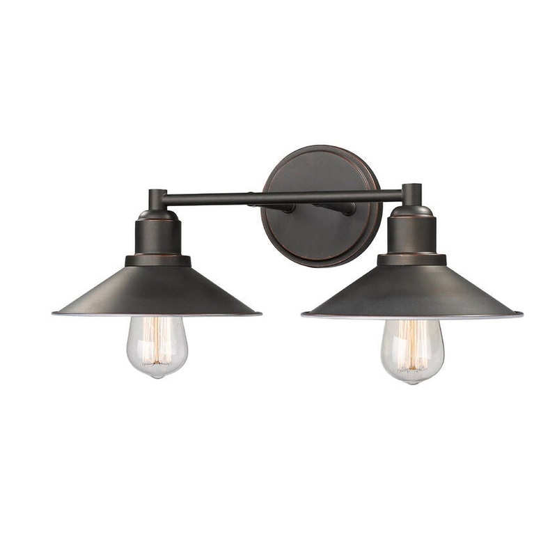 Z-Lite Casa 18" 2-Light Olde Bronze Vanity Light With Olde Bronze Steel Shade
