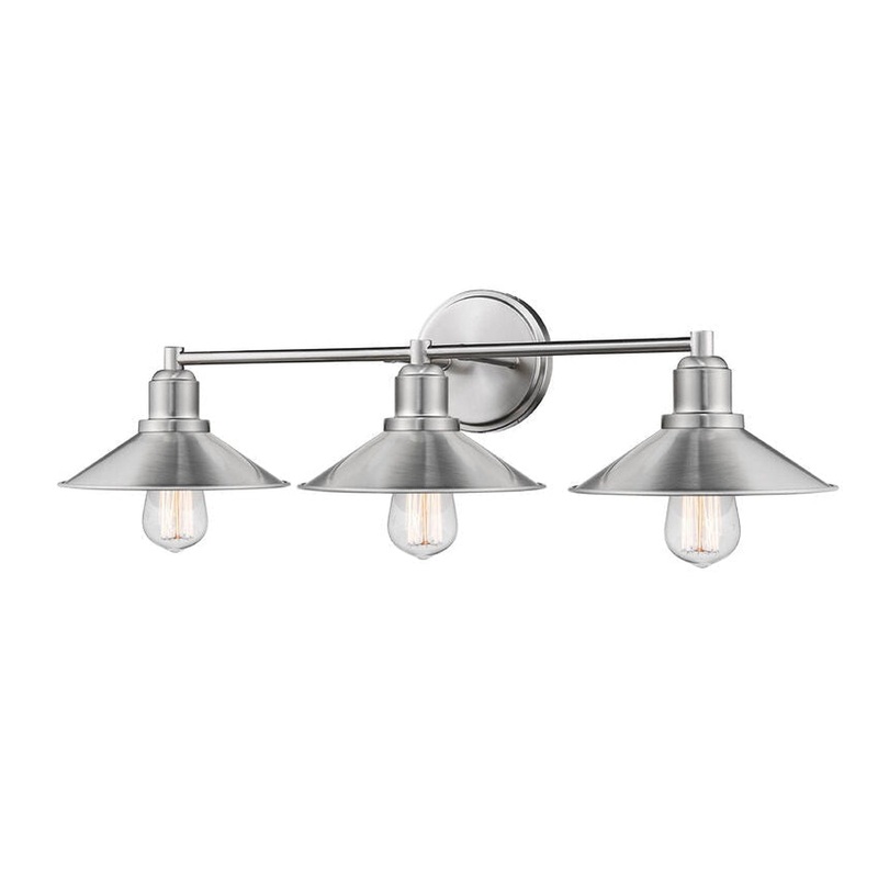 Z-Lite Casa 27" 3-Light Brushed Nickel Vanity Light With Brushed Nickel Steel Shade