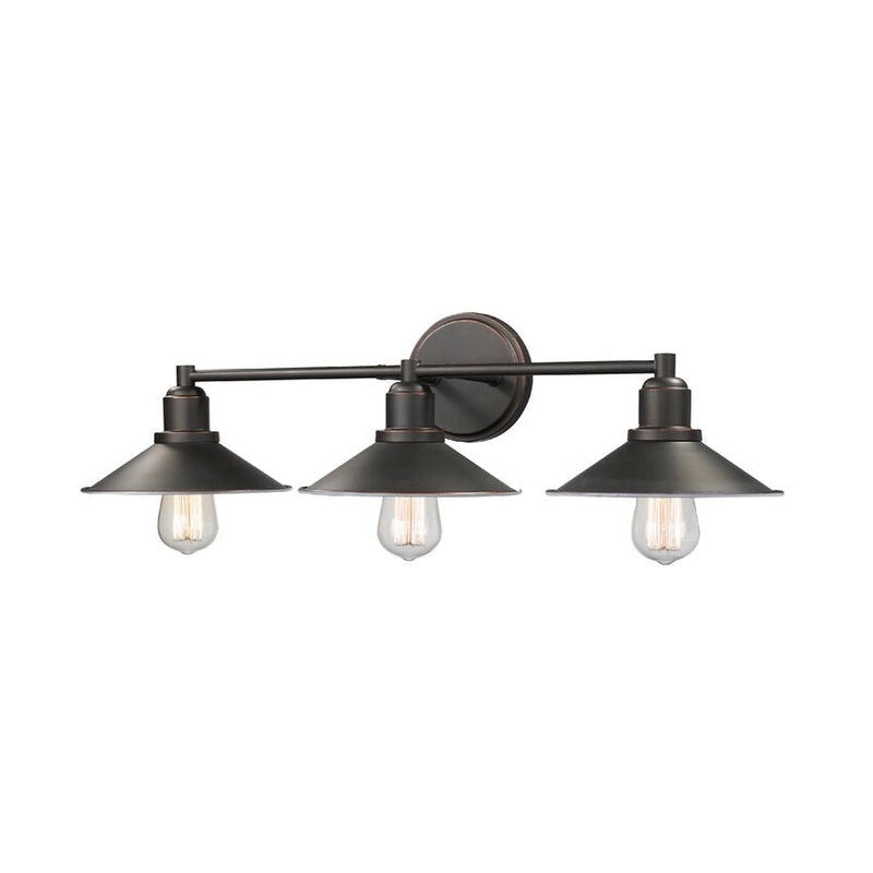Z-Lite Casa 27" 3-Light Olde Bronze Vanity Light With Olde Bronze Steel Shade