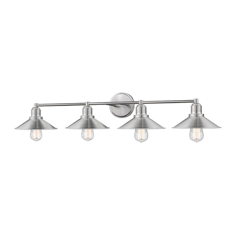 Z-Lite Casa 37" 4-Light Brushed Nickel Vanity Light With Brushed Nickel Steel Shade