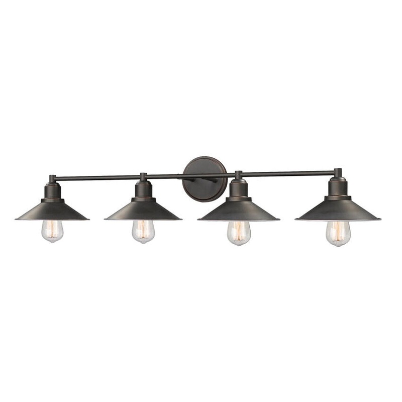 Z-Lite Casa 37" 4-Light Olde Bronze Vanity Light With Olde Bronze Steel Shade