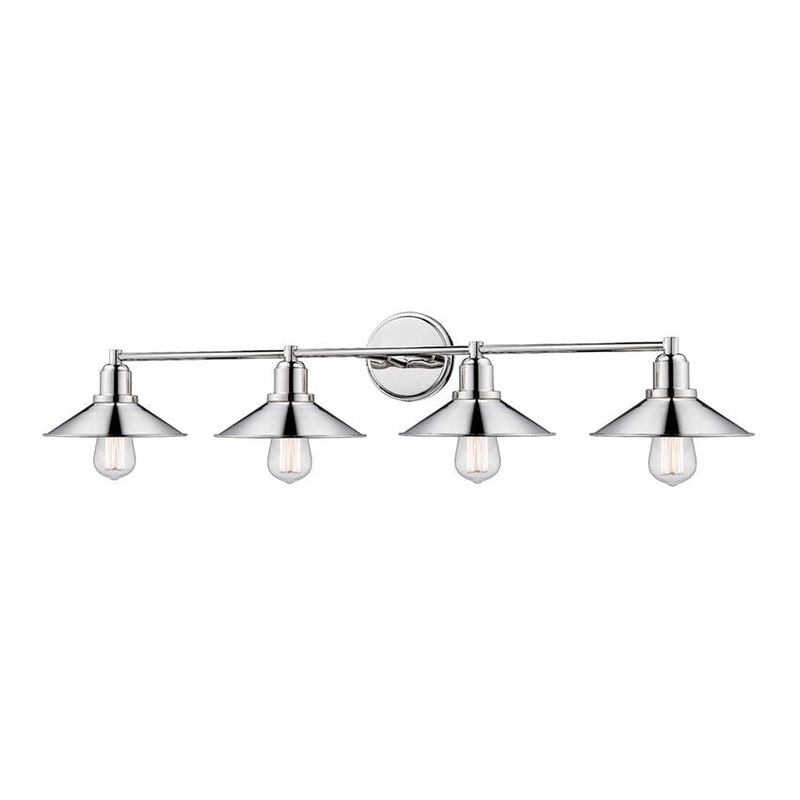 Z-Lite Casa 37" 4-Light Polished Nickel Vanity Light With Polished Nickel Steel Shade