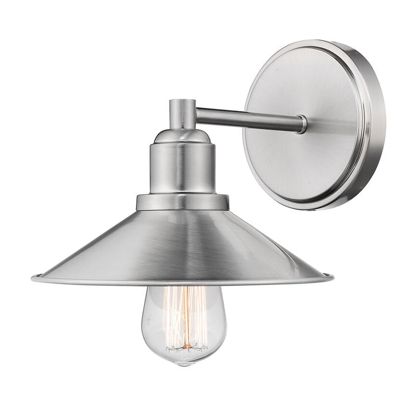 Z-Lite Casa 8" 1-Light Brushed Nickel Vanity Light With Brushed Nickel Steel Shade