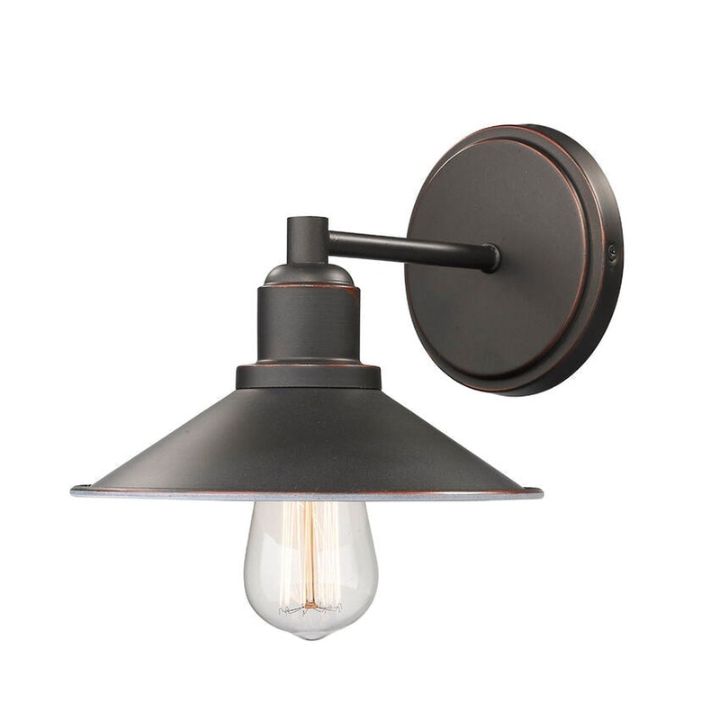 Z-Lite Casa 8" 1-Light Olde Bronze Vanity Light With Olde Bronze Steel Shade