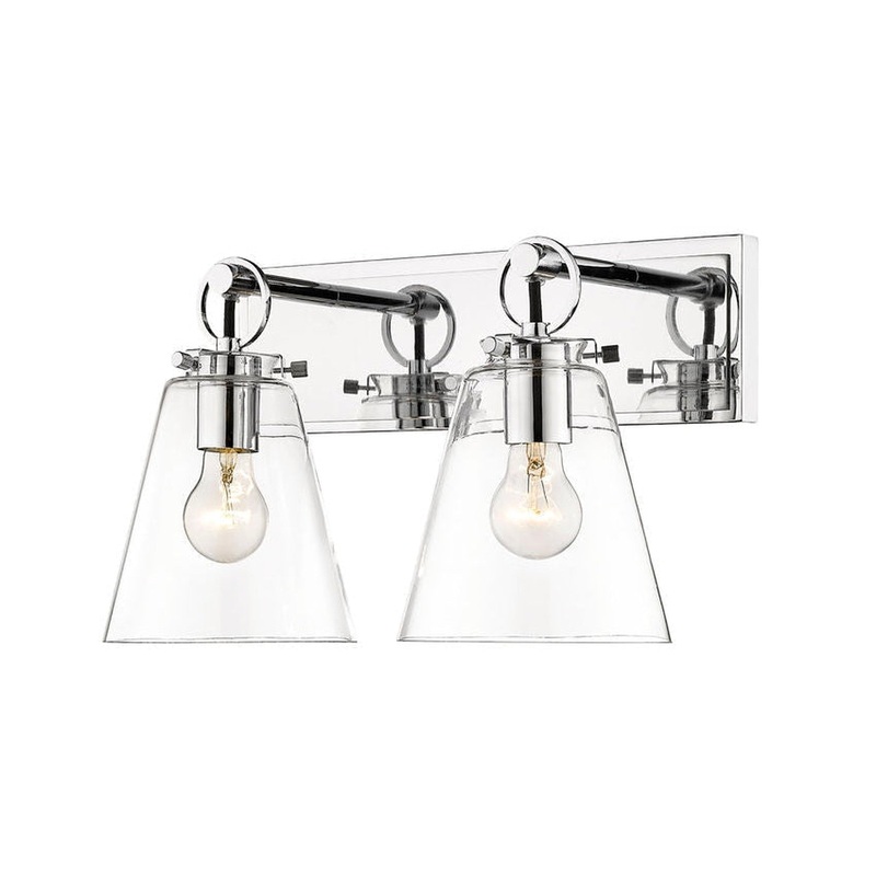 Z-Lite Harper 16" 2-Light Chrome Vanity Light With Clear Glass Shade